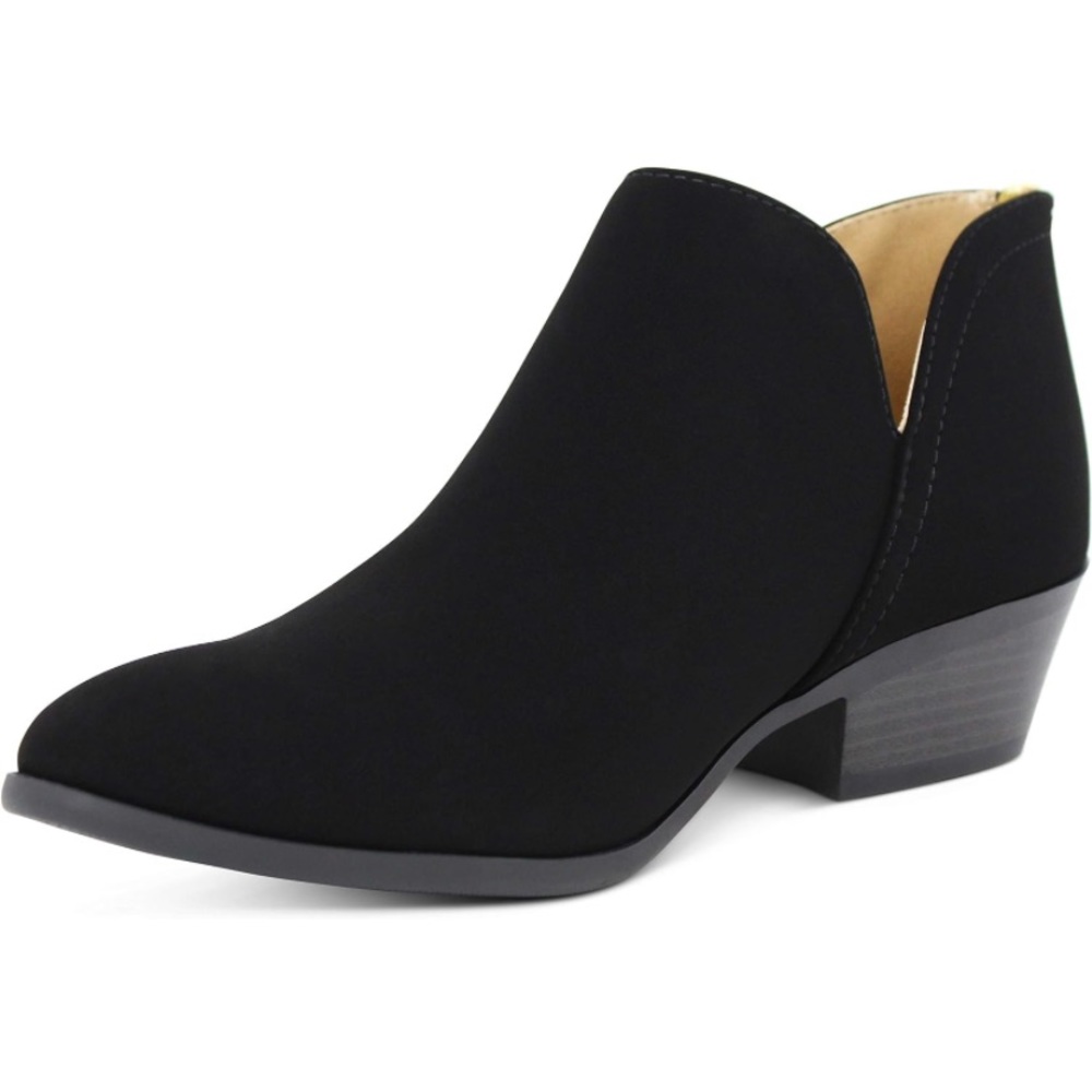 Women's Cut-Out Low Block Heels Ankle Booties